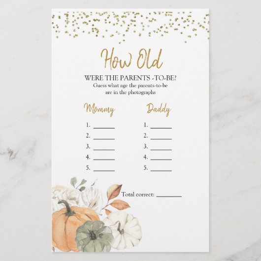 Elegant White Pumpkin Hoe oud waren de ouders? (Voorkant)