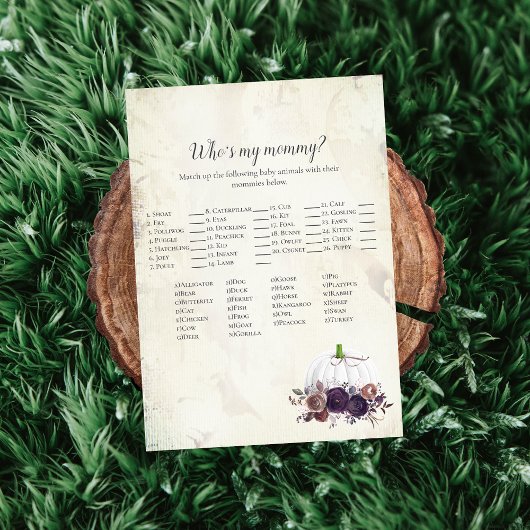 Elegant White Pumpkin, mijn mammiespel Kaart