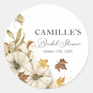 Elegant White Pumpkin Vrijgezellenfeest Round Ronde Sticker