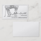 Elegant White Putt Golf Instructor Visitekaartje (Voorkant / Achterkant)