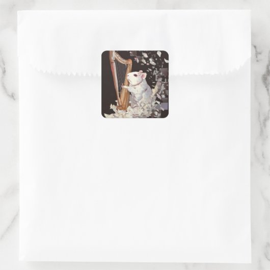 Elegant White Rat Sticker – Fantasy Design (Sac)