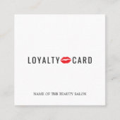 Elegant White Red Lips Makeup Loyalty Kaart (Voorkant)