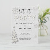 Elegant White Rhinestones - Kerstfeest Kaart (Staand voorkant)