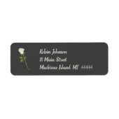 Elegant White Rose Address Label (Voorkant)