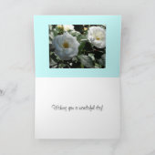 Elegant White Rose Birthday Kaart (Binnen)