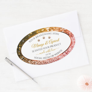 Elegant White Rose en Gold Glitter Product Labels