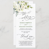 Elegant White Rose Eucalyptus Wedding Ceremony Pro Programma (Voorkant / Achterkant)