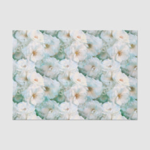 Elegant White Rose Floral Botanical Repo Tissuepapier