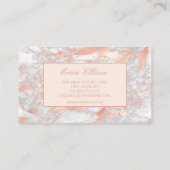 Elegant White Rose Gold Marble Wedding Planner Visitekaartje (Achterkant)