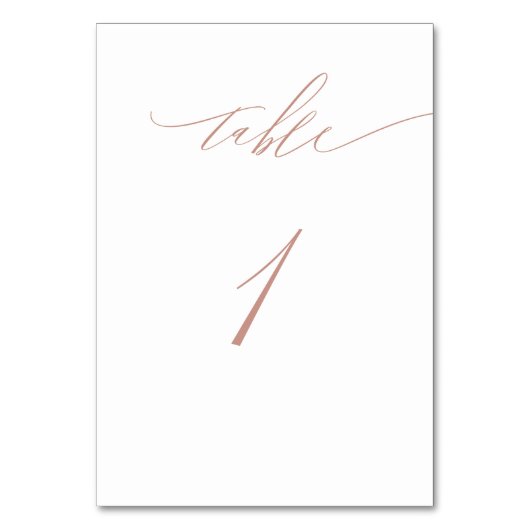 Elegant White Rose Gold Script No. 1 Weddenschap Kaart (Achterkant)