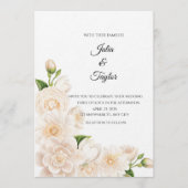 Elegant White Rose Invitation (Devant)