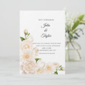 Elegant White Rose Invitation (Debout devant)