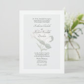 Elegant White Rose One Venue Wedding Invitation Kaart (Staand voorkant)