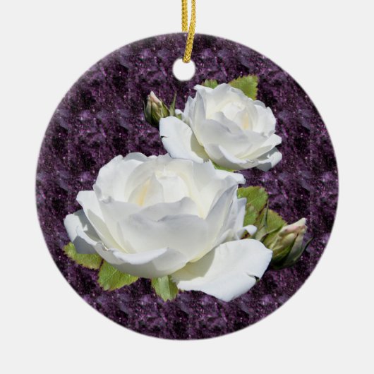 Elegant White Rose Ornament (Voorkant)
