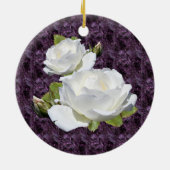 Elegant White Rose Ornament (Achterkant)