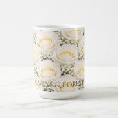 Elegant White Rose Personalized Name Mug (Centre)