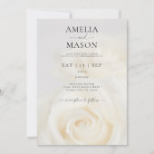 Elegant White Rose Script Wedding Invitation (Devant)