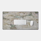 Elegant White Roses - Desk Mat (Keyboard & Muis)