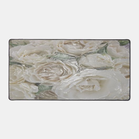 Elegant White Roses - Desk Mat (Voorkant)
