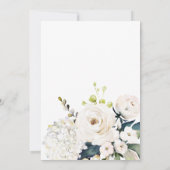 Elegant White Roses en Hydrangeas Floral Wedding Kaart (Achterkant)