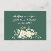 Elegant White Roses Eucalyptus Weddenschap Details Informatiekaartje (Achterkant)