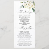 Elegant White Roses Eucalyptus Wedding Ceremony Programma (Achterkant)