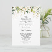 Elegant White Roses Floral Wedding Programma (Staand voorkant)