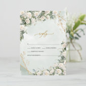 Elegant White Roses Frame Wedding Kaart (Staand voorkant)