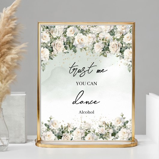 Elegant White Roses goud Vertrouw me dat je kunt d Poster