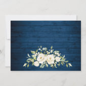 Elegant White Roses Lace Wood Rustic Wedding PHOTO Save The Date (Achterkant)