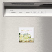 Elegant White Roses Wedding Favor Magnet Magneet (Insitu (Vaatwasser))