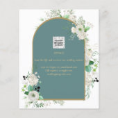 Elegant White Roses Zee Glass Arch Save Date (Achterkant)