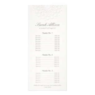 Elegant White Salon and Spa Price List Reclamekaart