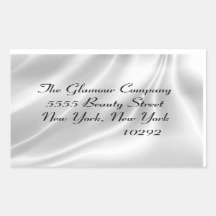 Elegant White Satin Rechthoekige Sticker