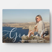 Elegant White Script Afstuderen Fotoplaat (voorkant)