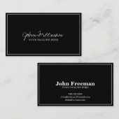 Elegant White Script Black Notional Sigant Agent Visitekaartje (Voorkant / Achterkant)