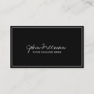 Elegant White Script Black Notional Sigant Agent Visitekaartje
