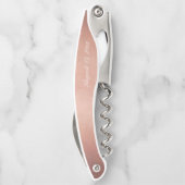 Elegant White Script Calligraphy Roos Gold Wedding Kurkentrekker (Achterkant)