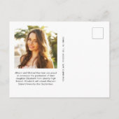 Elegant White Script Photo Overlay Afstuderen Aankondigingskaart (Achterkant)