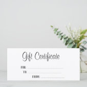 Elegant White Script Specialized Cadeaubon (Staand voorkant)