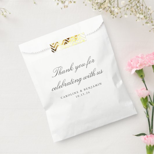 Elegant White Script Weduwen Aangepast Bedankt Bedankzakje (Gezegeld)