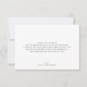 Elegant White Script Weduwfoto Hartelijk dank Bedankkaart (Achterkant)