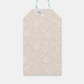 Elegant White Seashells beige Pattern Cadeaulabel (Achterkant)
