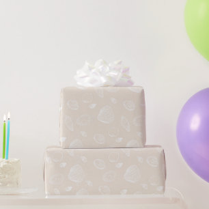 Elegant White Seashells beige Pattern Cadeaupapier