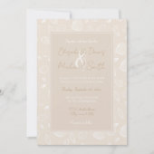 Elegant White Seashells beige Pattern Kaart (Voorkant)