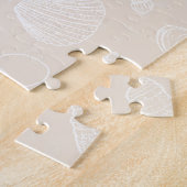Elegant White Seashells beige Pattern Legpuzzel (Zijkant)