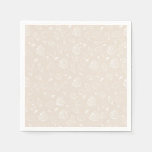 Elegant White Seashells beige Pattern Servet (Voorkant)