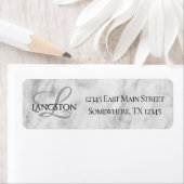 Elegant White Silver en Grey Textured Marble Etiket (Insitu)