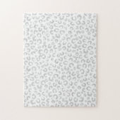 Elegant White Silver Glitter Leopard Animal Print Legpuzzel (Verticaal)