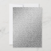 Elegant White & Silver Marble & Glitter Wedding Kaart (Achterkant)